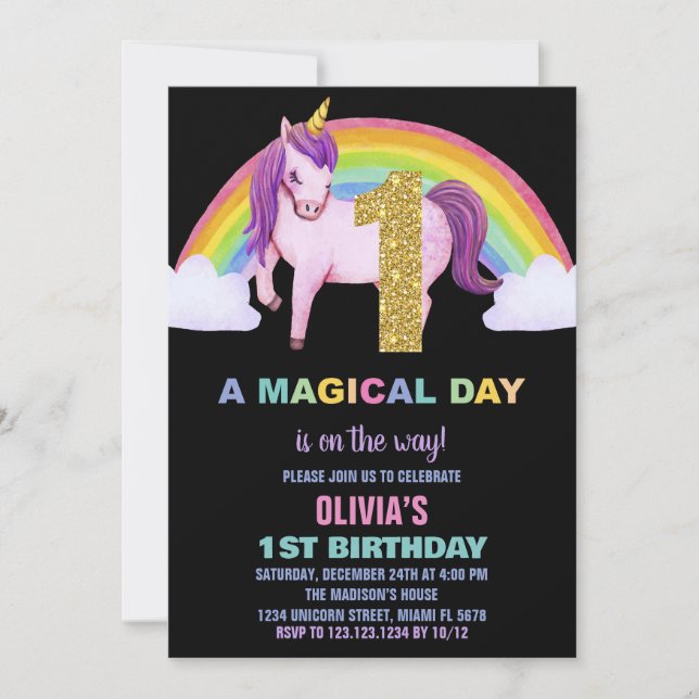 1.ᵉʳ Purpurina de invitaciones de cumpleaños de Ra (Anverso)