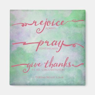 1 5:16 de Thessalonians - imán de 18 acuarelas