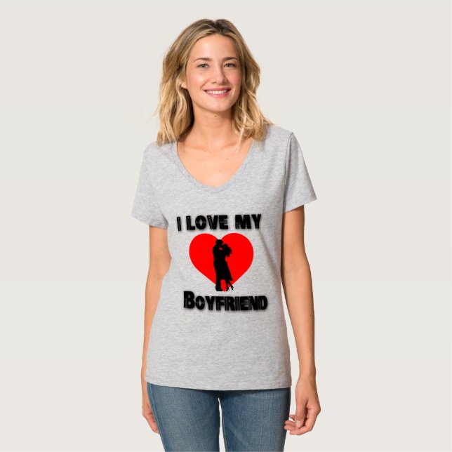 1. Amo a los camisetas, a la camiseta de la pareja (Anverso completo)