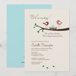 1 Aves de nidificación de huevo azul Invitación a