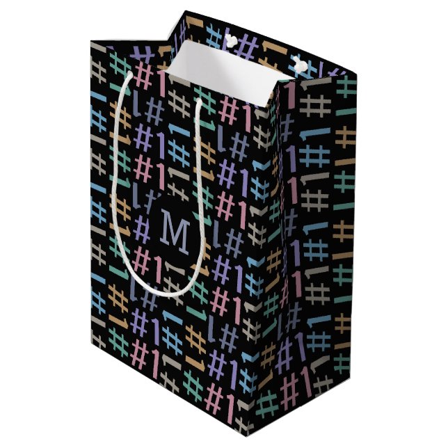 "# 1" Bolsas de regalo monograma de personalizado  (Angulo reverso)