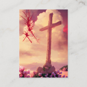 1 Corinthians 1:18-19 Tarjetas KJV - Cruz Sangrien