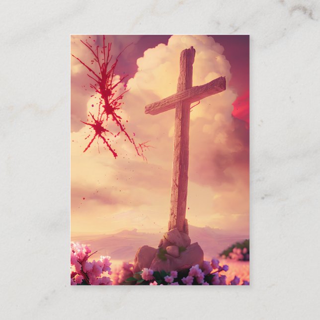 1 Corinthians 1:18-19 Tarjetas KJV - Cruz Sangrien (Reverso)