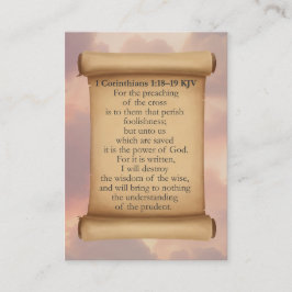 1 Corinthians 1:18-19 Tarjetas KJV - Cruz Splinter
