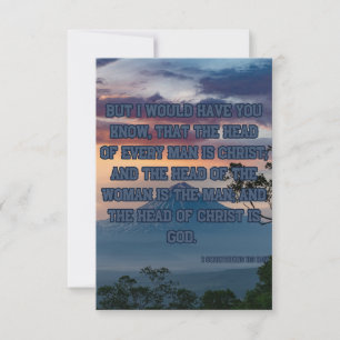 1 Corintios 11:3 Tarjeta de felicitación Biblia Ve