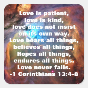 1 Corintios 13:4-8 Pegatina