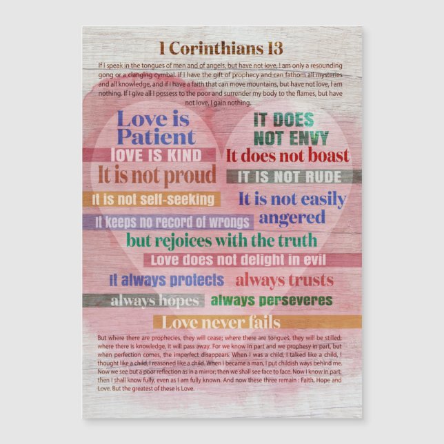 1 Corintios 13 - Amor (Anverso)