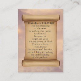 1 Corintios 1:18-19 Tarjetas KJV - Cruz gruesa