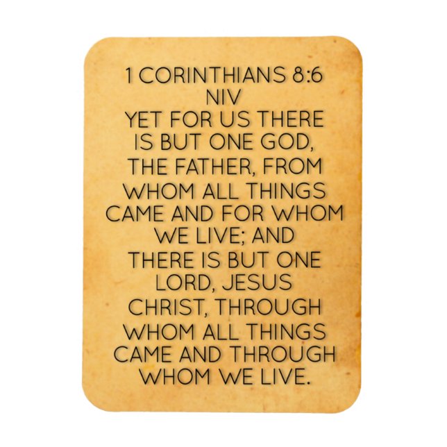 1 Corintios 8:6 Versículo Bíblico  Imán (Vertical)