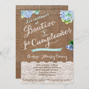 1 er・y Bautizo, invitaciones niño