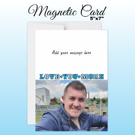 1 foto añadir texto te amo tarjeta magnética azul