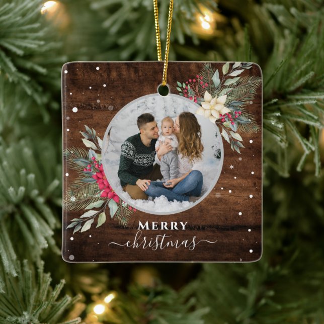 1 Foto de Wreath ornamento de Navidad Madera de ép (Árbol)