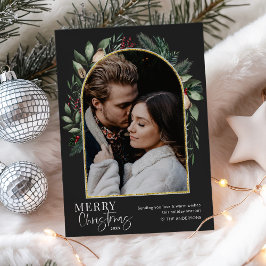 1 Foto Moderno Verdor Arco de Oro Feliz Navidad