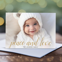 1 Foto Script de Navidad Dorado Damask Paz