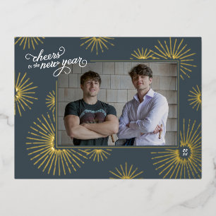 1 Foto Tarjeta de publicación de Año Nuevo de fueg