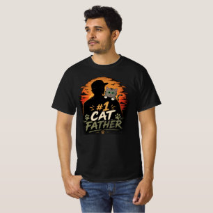 #1 Gato Padre La mejor camiseta de gato para papá