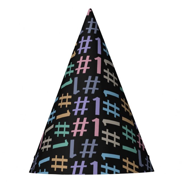 "# 1" gorra de fiesta de patrones (Anverso)