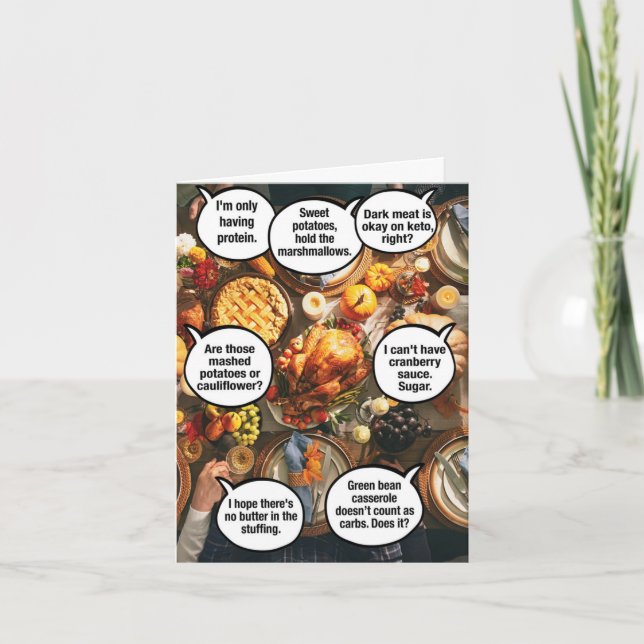 1 Graciosa tarjeta de Acción de Gracias - Familiar (Anverso)