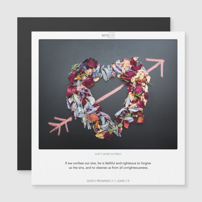 1 John 1:9 DIOS PROMETE SCRIPIX tarjeta magnética (Anverso/Reverso)