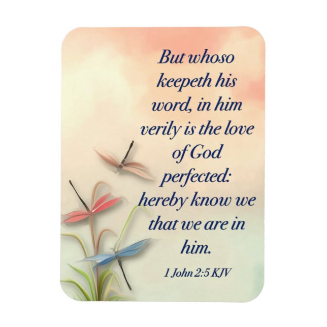 1 John 2:5 KJV Imán de fotografía flexible (Vertical)