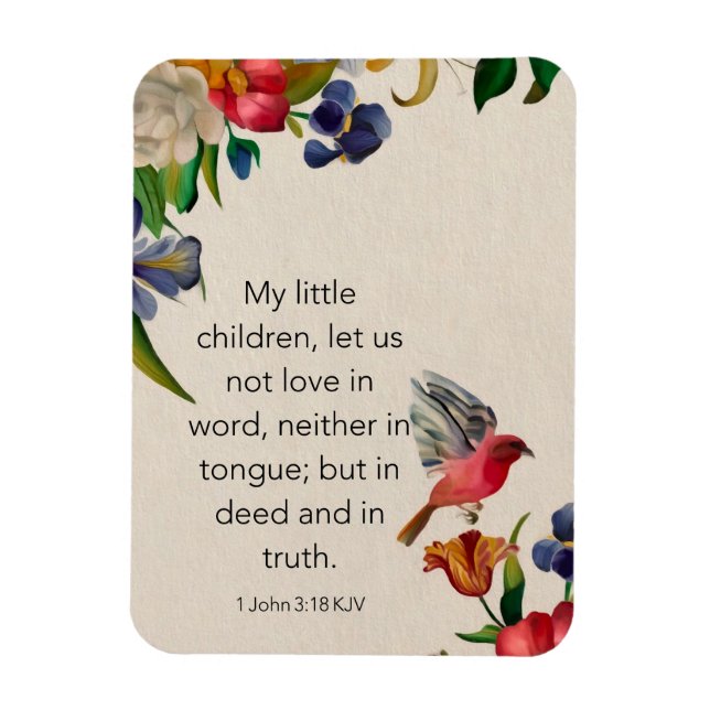 1 Juan 3:18 KJV Imán de Foto Flexible (Vertical)