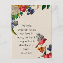 1 Juan 3:18 KJV Tarjeta de memorización de versícu