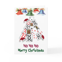 1 jugador de póker a otra tarjeta de Navidades de 