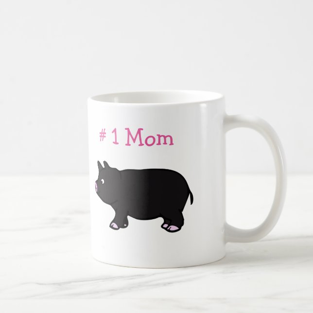 # 1 mamá con la taza negra del blanco del cerdo (Derecha)