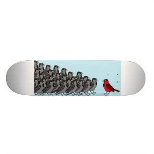 1 monopatín rojo del pájaro