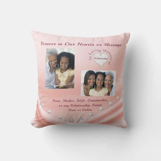 1 ó 2 almohadas conmemorativas personalizadas de f (Anverso)