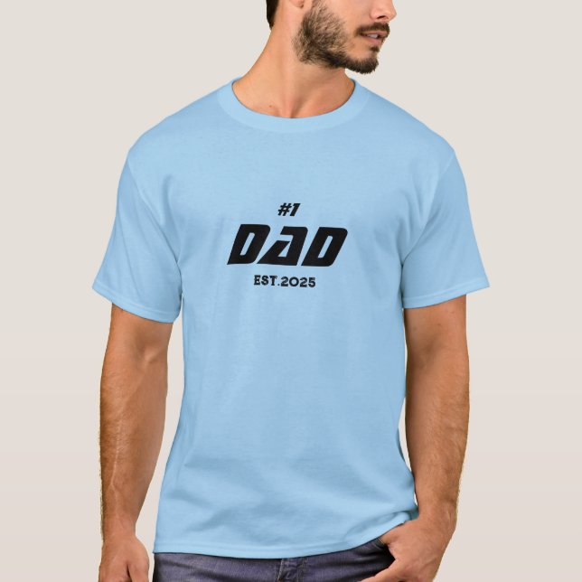 #1 Papá EST. 2025 Camiseta del Día del Padre Perso (Anverso)