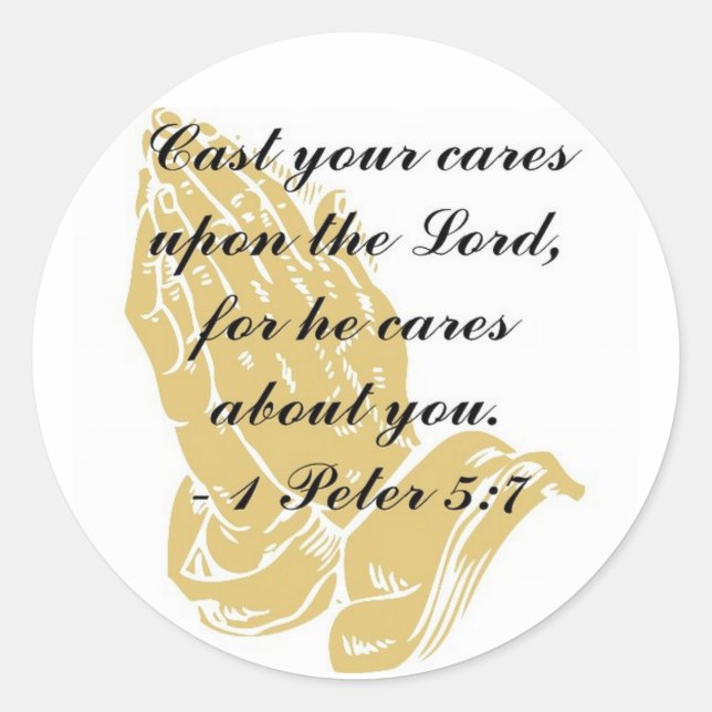 1 Pedro 5:7 Calcomanía (Anverso)