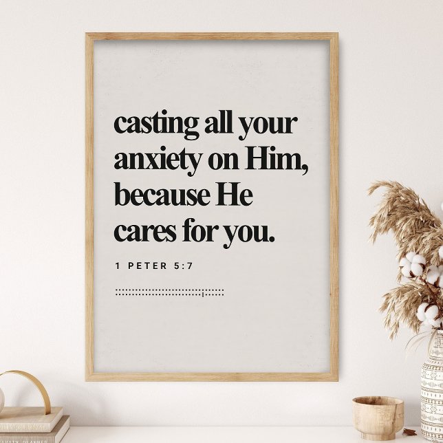 1 Pedro 5:7, Versículo Bíblico, Impresión DIGITAL, (Subido por el creador)
