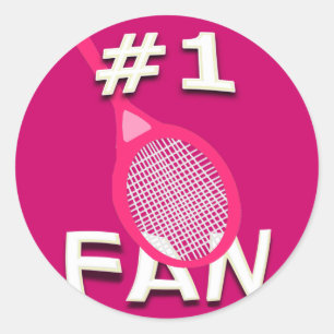#1 Pegatinas de hinchas de tenis (raqueta rosa)