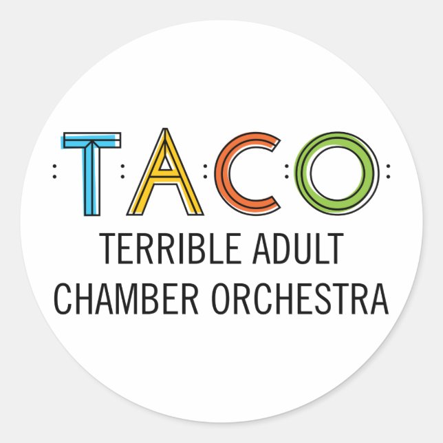 1 Pegatinas TACO redondos clásicos de 1/2" (20), b (Anverso)