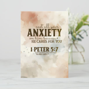1 Peter 5:7 Arroja tu ansiedad en Su Biblia Card