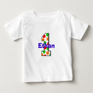 1 primera camisa coloreada multi del cumpleaños