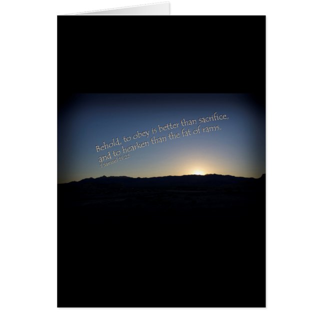 1 Samuel 15:22 Sunset Black Border (Frente)