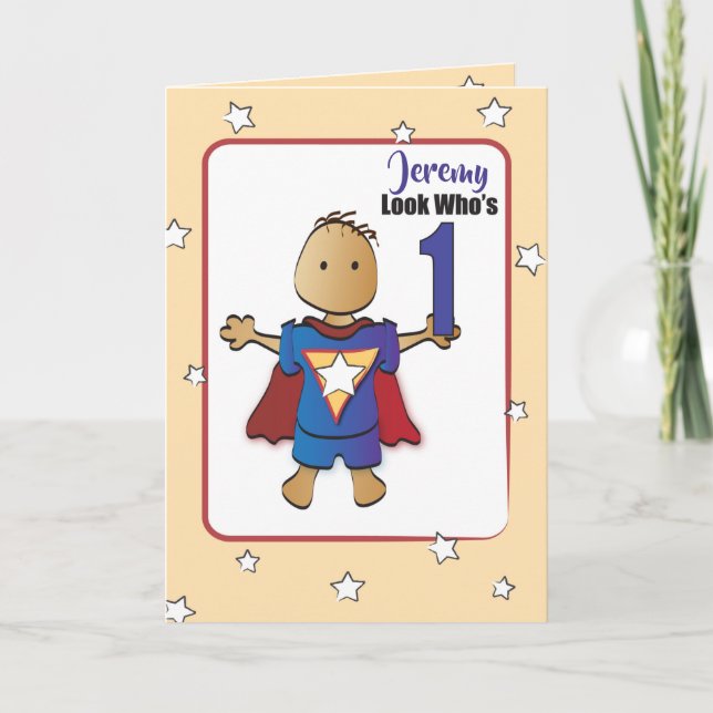 1 tarjeta de cumpleaños Personalizado para Super B (Anverso)