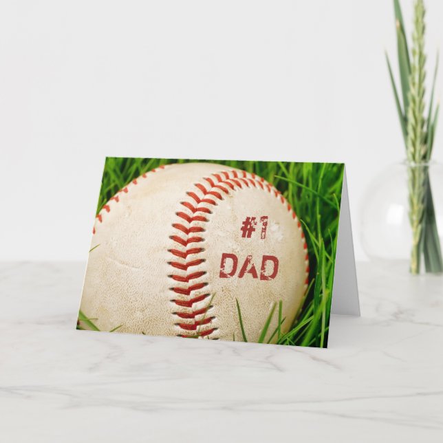 #1 Tarjeta de felicitación de béisbol para papá (Anverso)