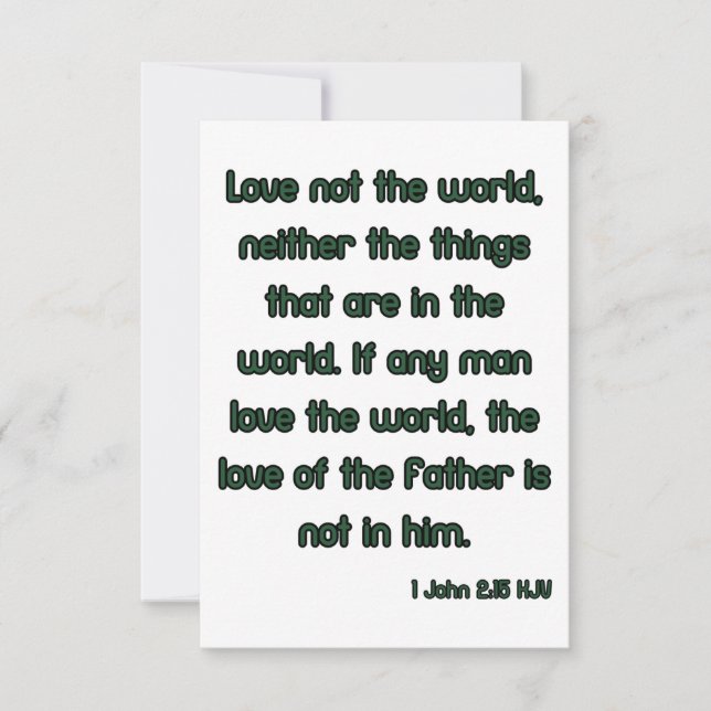 1 Tarjeta de felicitación John 2:15 Bible Verse (Anverso)