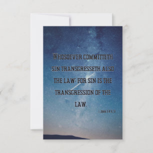 1 Tarjeta de felicitación plana John 3:4 KJV Bible