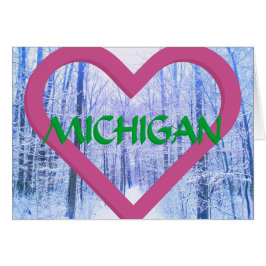 1 TARJETA DE INVIERNO DE MICHIGAN HEART WINTERWOOD