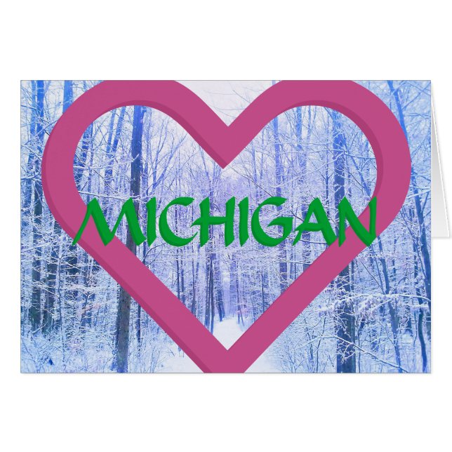 1 TARJETA DE INVIERNO DE MICHIGAN HEART WINTERWOOD (Anverso (Horizontal))