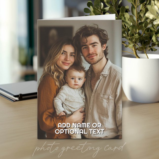1 Tarjeta de plantilla de texto simple y foto comp (Photo Greeting Card)