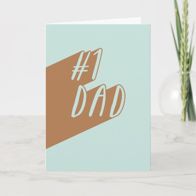#1 Tarjeta del Día del Padre de Papá - Aqua (Anverso)