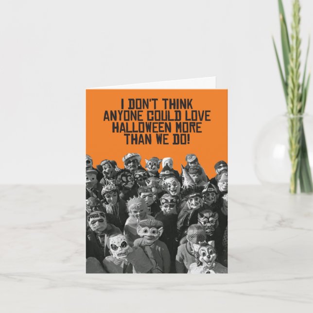 1 Tarjeta divertida de Halloween - Amada por los d (Anverso)