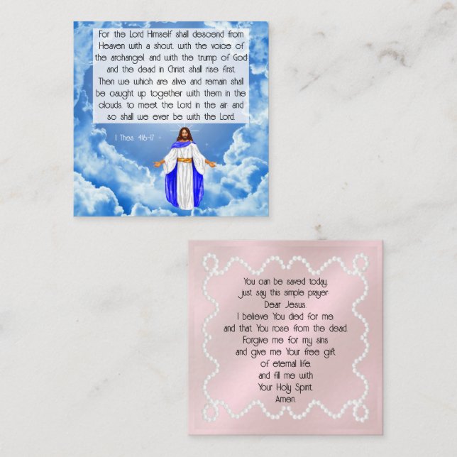 1 Tarjeta Tesalónica 4:16-17 (Anverso / Reverso)