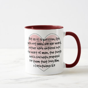 1 taza del verso de la biblia del corazón del rosa