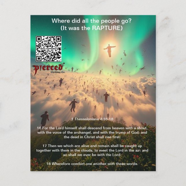 1 Tesalónica 4:16-18 Volante de Raptura (Frente)
